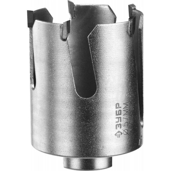 Буры, пики, коронки, сверла: Коронка с твердосплавными резцами Зубр Профессионал ПРОУНИВЕРСАЛ 57 мм [29514-57] фотографии