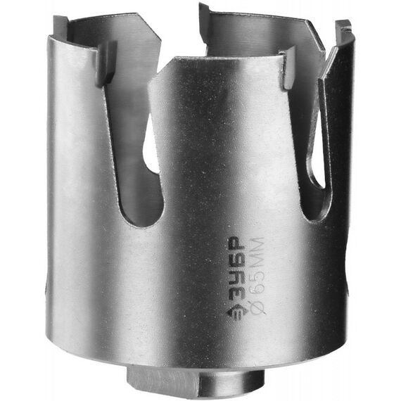 Буры, пики, коронки, сверла: Коронка с твердосплавными резцами Зубр Профессионал ПРОУНИВЕРСАЛ 65 мм [29514-65] фотографии