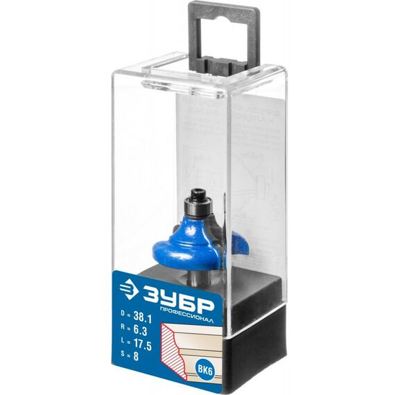 Принадлежности для фрезерных станков: Фреза кромочная калевочная Зубр №3 38.1x17,5мм радиус 6.3мм [28704-38.1] фотографии