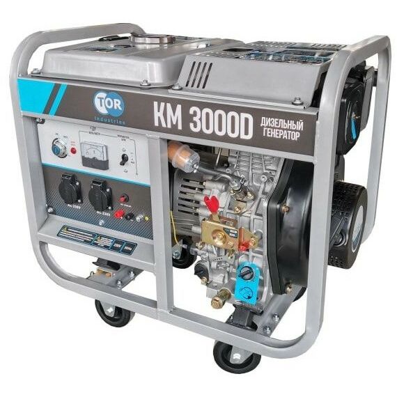 Электростанции: Генератор дизельный TOR KM3000D 3 кВт, 220В, 15 л, с кнопкой запуска [1025962] фотографии