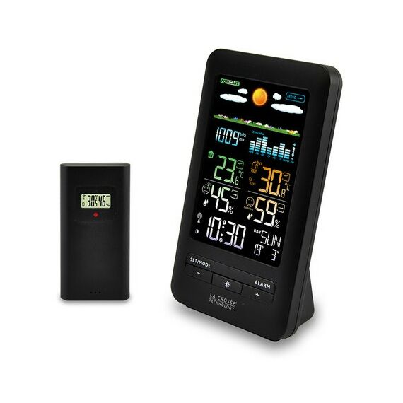 Гигрометры, метеостанции: Домашняя погодная станция LaCrosse WS6205 с цветным экраном, цвет черный фотографии