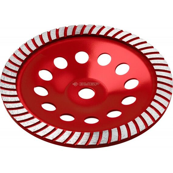 Шлифовка, зачистка: сегментированная алмазная шлифовальная чашка Зубр Турбо d 230 мм [33375-230] фотографии