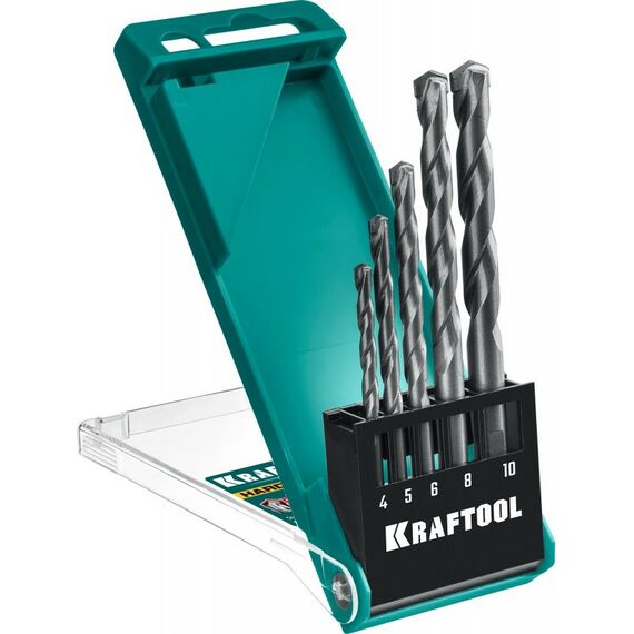 Наборы оснастки: Набор сверл по твёрдым материалам KRAFTOOL Hard 5 шт 4-5-6-8-10 мм [29177-H5] фотографии