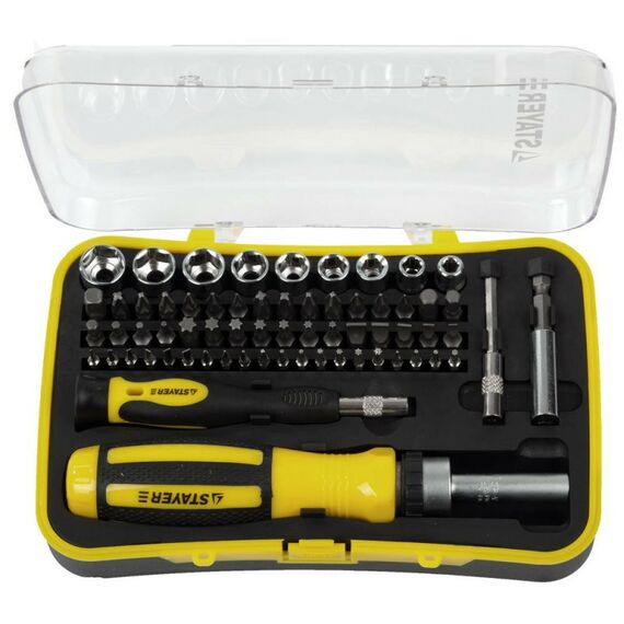 Отвертки: Реверсивная отвертка с насадками STAYER Compact-65 65 предметов [25310-H65] фотографии