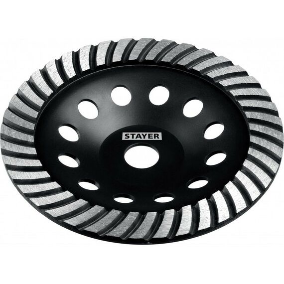 Шлифовка, зачистка: Сегментированная алмазная шлифовальная чашка STAYER Турбо d 180 мм [33380-180] фотографии