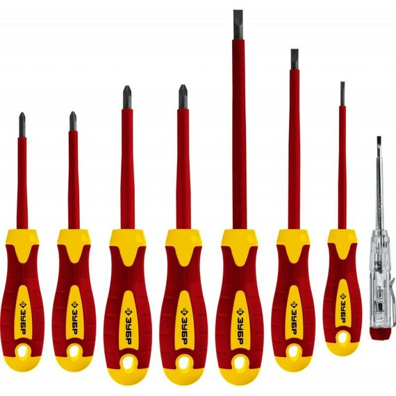Диэлектрический инструмент: Набор диэлектрических отверток Зубр Профессионал 8 предметов [25268] фотографии