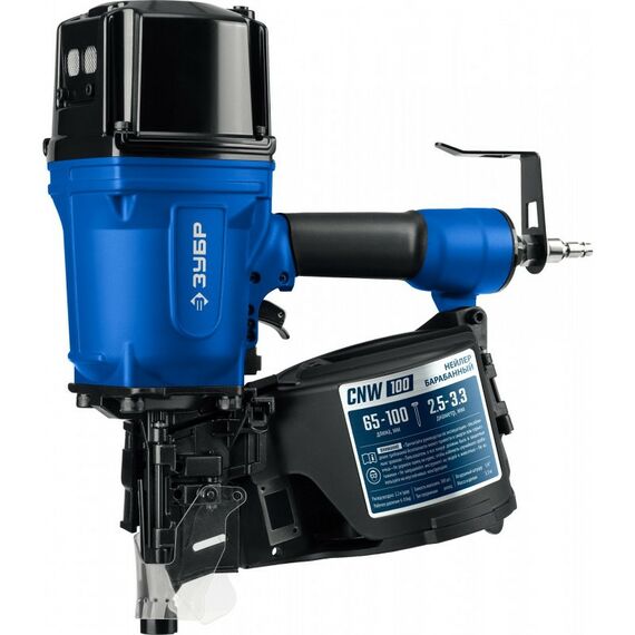 Пневмостеплеры: Пневматический нейлер Зубр Профессионал CNW-100 для барабанных гвоздей CNW (65-100 мм) [31915] фотографии