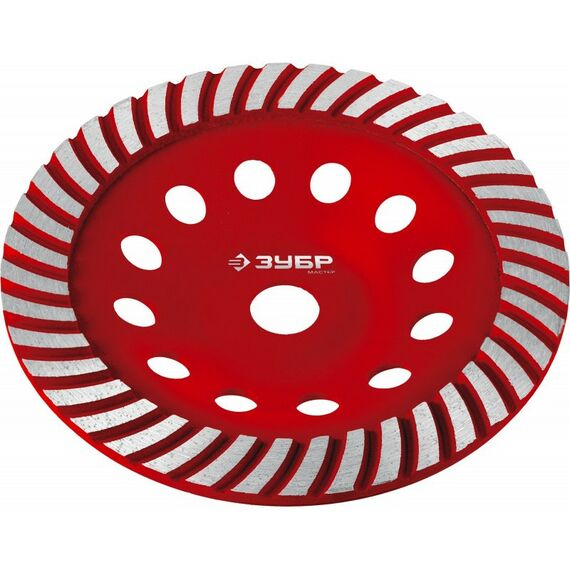 Шлифовка, зачистка: Сегментированная алмазная шлифовальная чашка Зубр Турбо d 180 мм [33375-180] фотографии