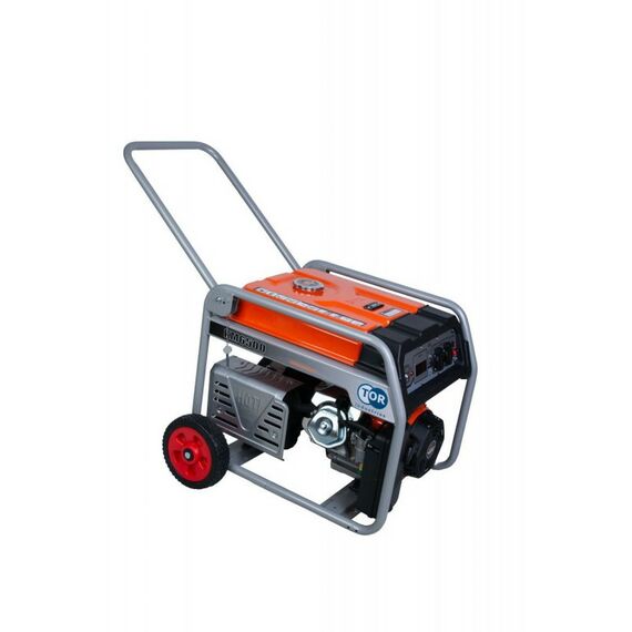 Электростанции: Генератор бензиновый TOR KM6500H 5,0 кВт 220В 27 л с кнопкой запуска и колесами [1018117] фотографии