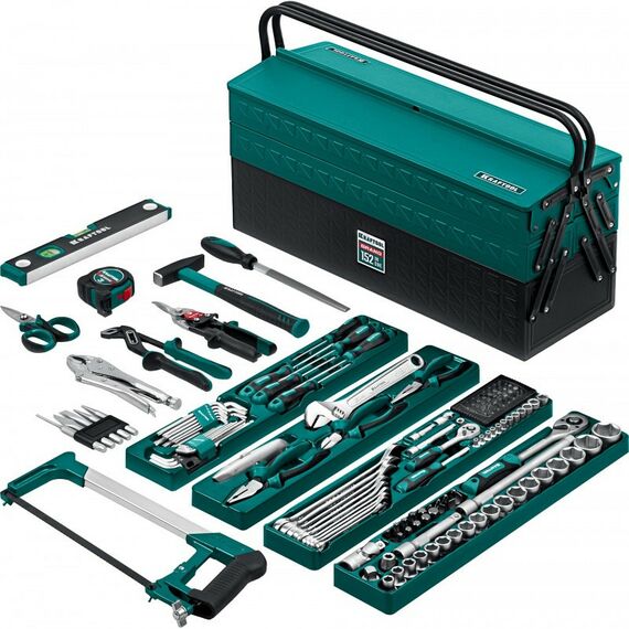 Наборы инструментов и ключи: Универсальный набор инструмента KRAFTOOL GRAND-152 152 предмета, 1/2"+1/4" [27978-H152] фотографии