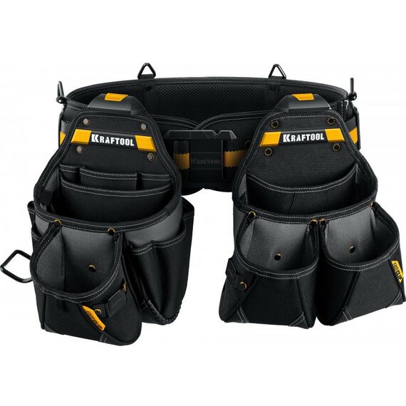 Ящики и сумки для инструмента: Пояс монтажника KRAFTOOL KBS-3L в комплекте: пояс монтажника и 2 большие сумки [38761] фотографии