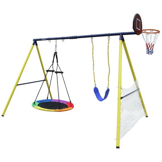 Детские спортивные комплексы: Комплекс уличный игровой с воротами UNIX Kids 4 в 1 Yellow фотографии