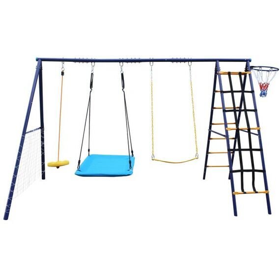 Детские спортивные комплексы: Комплекс уличный игровой с воротами UNIX Kids 7 в 1 Blue фотографии