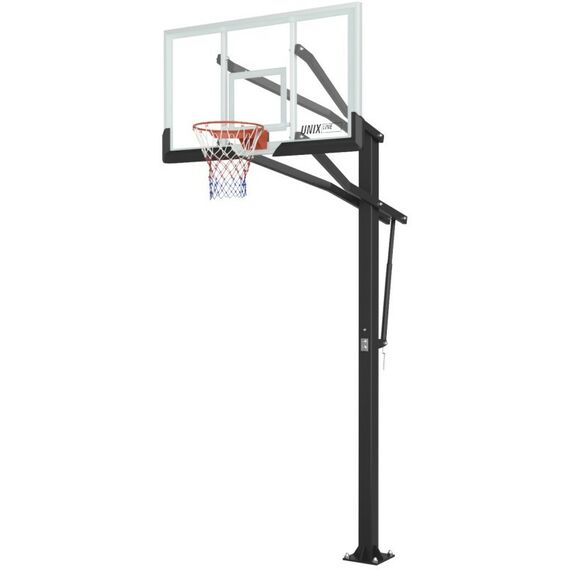 Баскетбол: Баскетбольная стойка стационарная UNIX line B-Stand-PC 72"x42" R45 H230-305 см фотографии