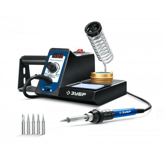 Паяльное оборудование: Цифровая паяльная станция Зубр ПС-60Ц 9-в-1, 90 - 480°C, 60 Вт [55333] фотографии