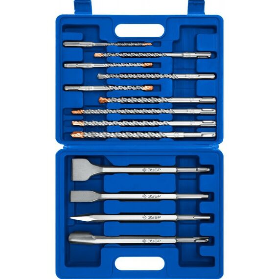 Буры, пики, коронки, сверла: Набор зубил Зубр Профессионал БУРАН 13 шт, 250 мм, SDS-plus [29360-H13] фотографии