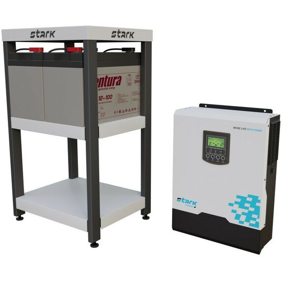 Комплект системы бесперебойного питания Stark Country 3000 INV SOLAR V, нагрузка 1600Вт, автономия 30 мин, стеллаж фотографии