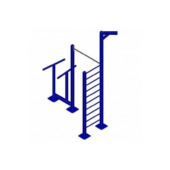 Уличный тренажерный комплекс перекладина, брусья, лестница, канатAVU048 фотографии