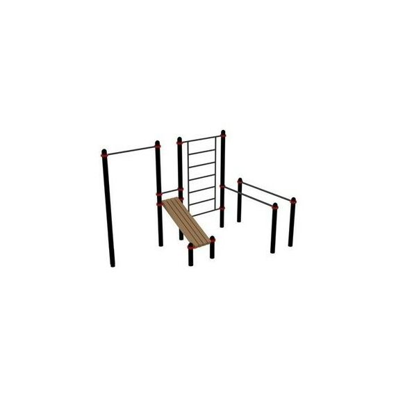 Воркаут комплекс: турник, стенка, брусья, пресс-скамья Д-108 AVW017 фотографии