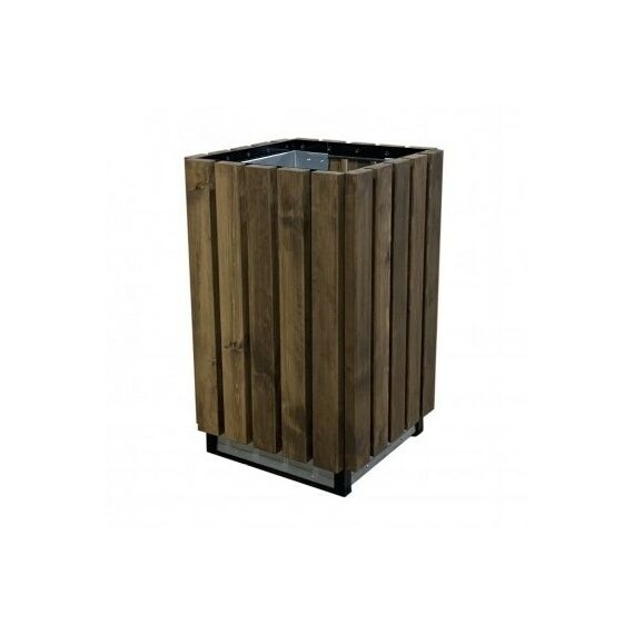 Урна парковая из дерева на металлокаркасе 100 л AVU066 фотографии