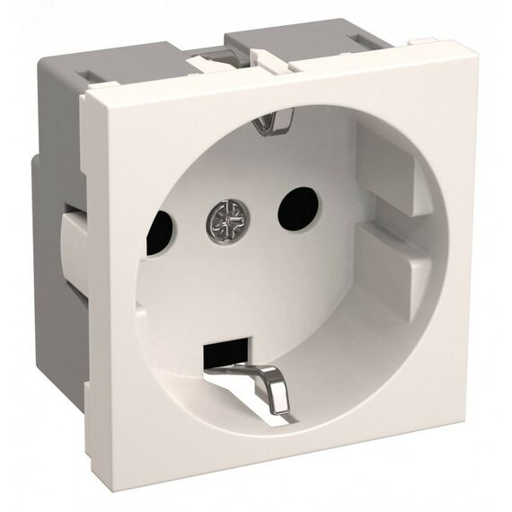 Розетка в кабель-канал IEK CKK-40D-RSZB2-K01-K с заземлением со шторками белый РКС-20-30-П-К ПРАЙМЕР фотографии