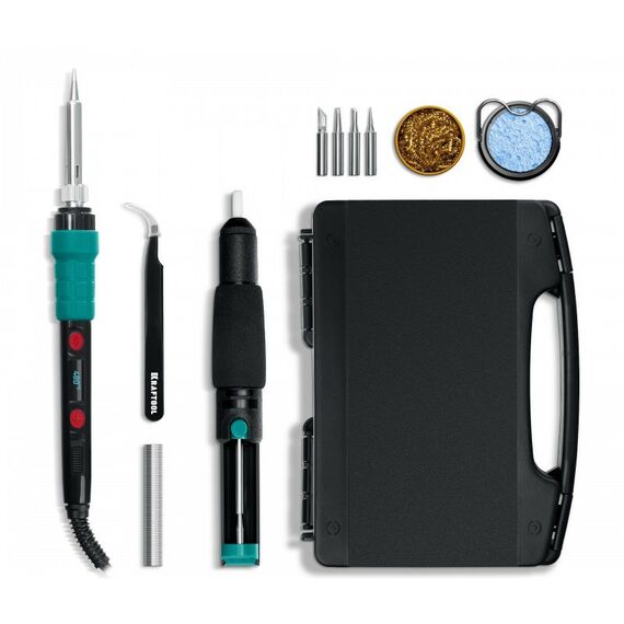 Цифровая мини-паяльная станция KRAFTOOL KS-15 14-в-1, 90 - 480°C, 135 Вт, в кейсе [55346] фотографии