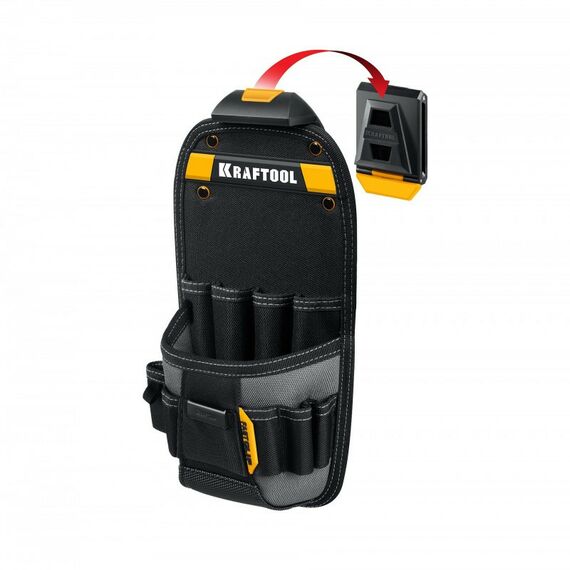 Поясная сумка KRAFTOOL KP-11 с быстросъёмным креплением FastClip, 11 карманов и петель, 170 х 360 мм [38777] фотографии