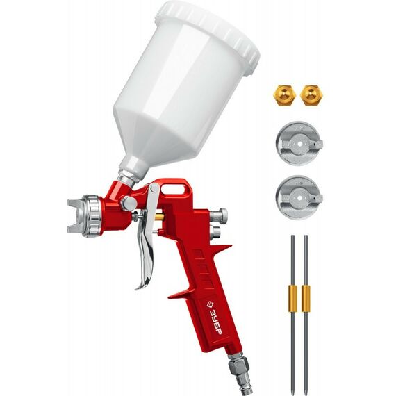 Пневматический краскопульт с верхним бачком Зубр MS 200-3 1.2, 1.5, 1.8 мм [06458] фотографии