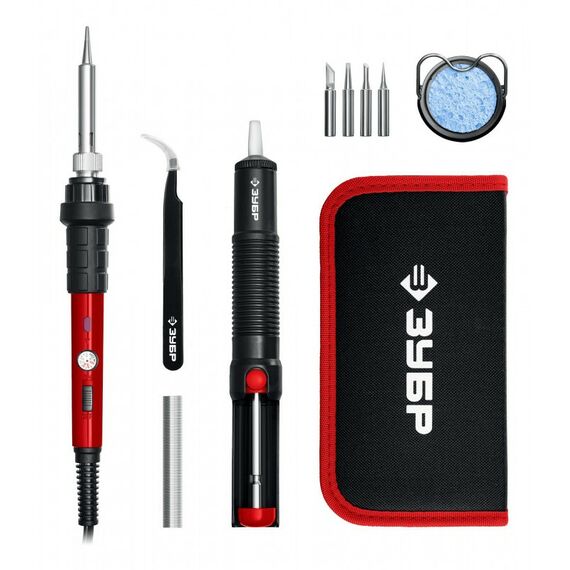 мини-паяльная станция Зубр ПСМ-60 11-в-1, 220 - 480°C, 60 Вт, в сумке-чехле [55337] фотографии