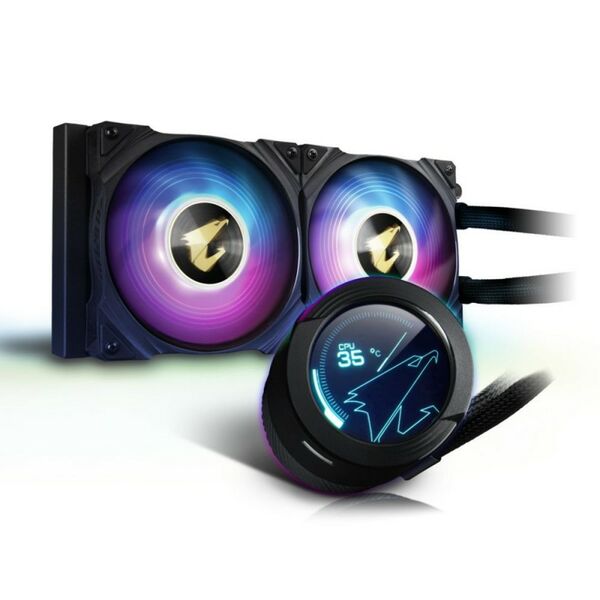 Жидкостная система охлаждения GigaByte GP-AORUS WATERFORCE X 240 2 x 120mm ARGB Fan, RTL фотографии