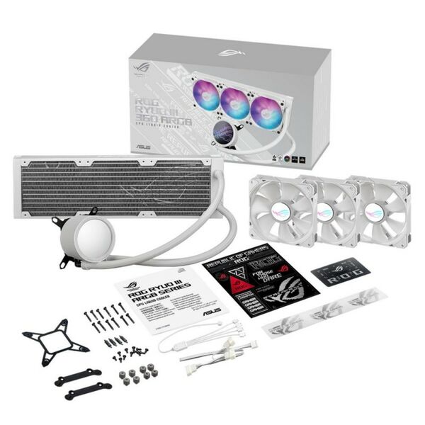 Жидкостная система охлаждения Asus ROG RYUO III 360 ARGB WHT AIO COOLER, ASETEK, EMMA, ARGB, AURA, WHT [90RC00I2-M0UAY0] фотографии