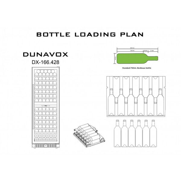 Винный шкаф Dunavox (Венгрия) DX-166.428DBK фотографии