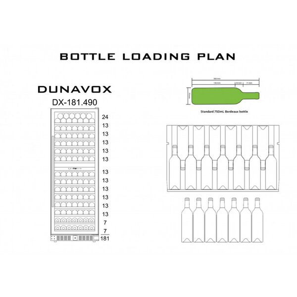 Винный шкаф Dunavox (Венгрия) DX-181.490DBK фотографии