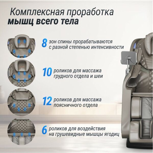 Массажное кресло UNIX Med Amelia Grey фотографии