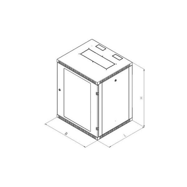 Шкафы и стойки: Шкаф NT WALLBOX 6-65 B 19", настенный, чёрный, 6U, 600*520, дверь стекло-металл фотографии