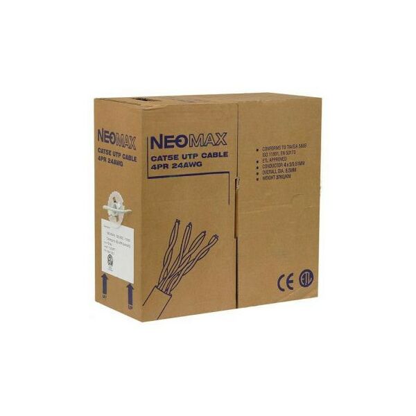 Кабель и разъемы: Кабель NeoMax NM13001 UTP 4 пары кат.5e бухта 305м многожильный фотографии