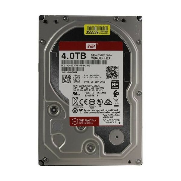 Жесткие диски: Жёсткий диск Western Digital 4 Tb Red Pro SATA 6Gb/s 3.5"  7200rpm 256Mb [WD4003FFBX] фотографии