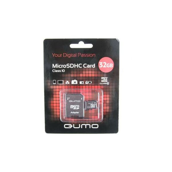 Secure Digital карты: Secure Digital  карта QUMO 32Gb Class10+ microSD-->SD Adapter [QM32GMICSDHC10] фотографии