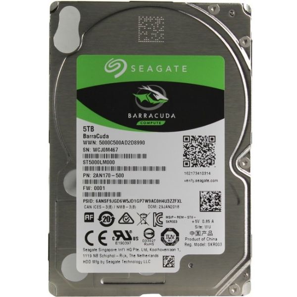 Жесткие диски для ноутбуков: Жёсткий диск Seagate 5 Tb Barracuda SATA 6Gb/s 2.5" 5400rpm 128Mb [ST5000LM000] фотографии