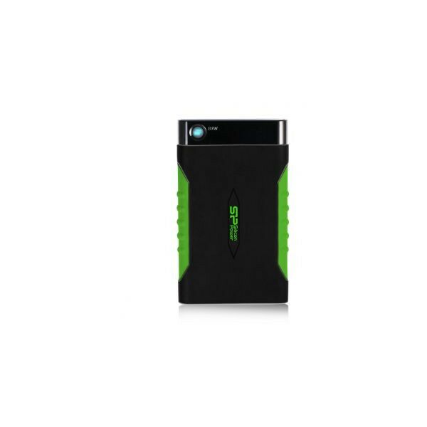 Внешние жесткие диски: Внешний HDD Silicon Power Armor A15 1Tb Black-Green 2.5" USB3.0 RTL [SP010TBPHDA15S3K] фотографии