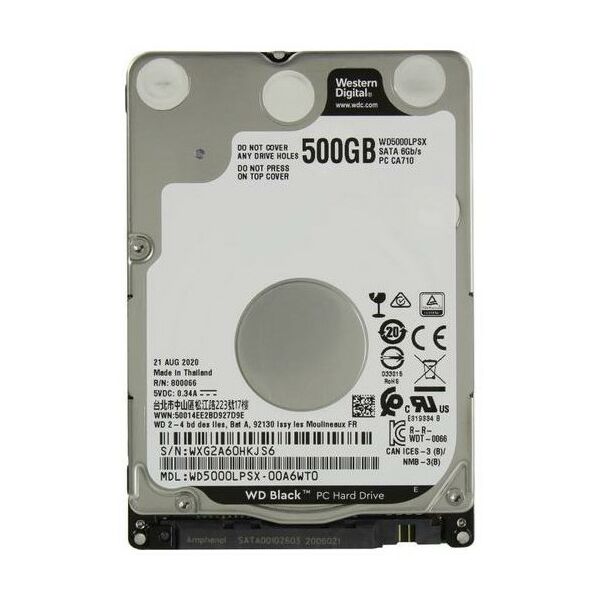 Жесткие диски: Жёсткий диск Western Digital 500 Gb Black SATA 6Gb/s 2.5" [WD5000LPSX] фотографии
