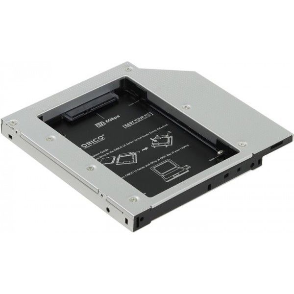 Аксессуары для жестких дисков: Шасси Orico L127SS-SV для 2.5" SATA HDD для установки в SATAотсек оптического  привода ноутбука фотографии