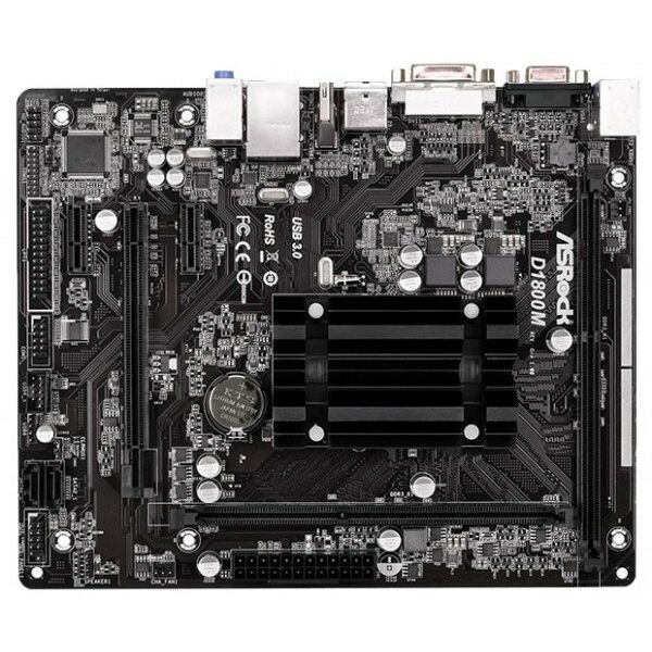 Материнские платы: Материнская плата ASRock D1800M Celeron J1800 SoC onboard, Dsub+DVI+HDMI GbLAN SATA MicroATX 2DDR-III RTL фотографии