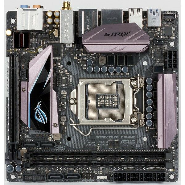 Материнские платы: Материнская плата Asus STRIX Z270I GAMING LGA1151 <Z270> PCI-E HDMI+DP GbLAN+WiFi SATA Mini-ITX 2DDR4 RTL фотографии