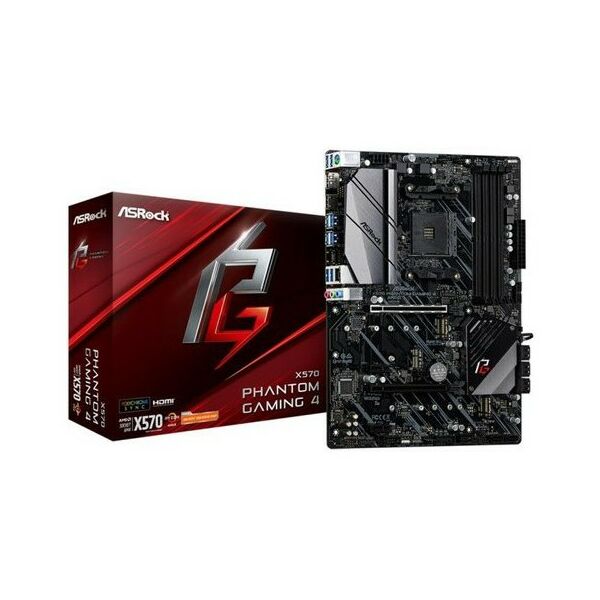 Материнские платы: Материнская плата ASRock X570 PHANTOM GAMING 4 AM4 <X570> 2xPCI-E+HDMI+DP GbLAN SATA ATX 4DDR4 RTL фотографии