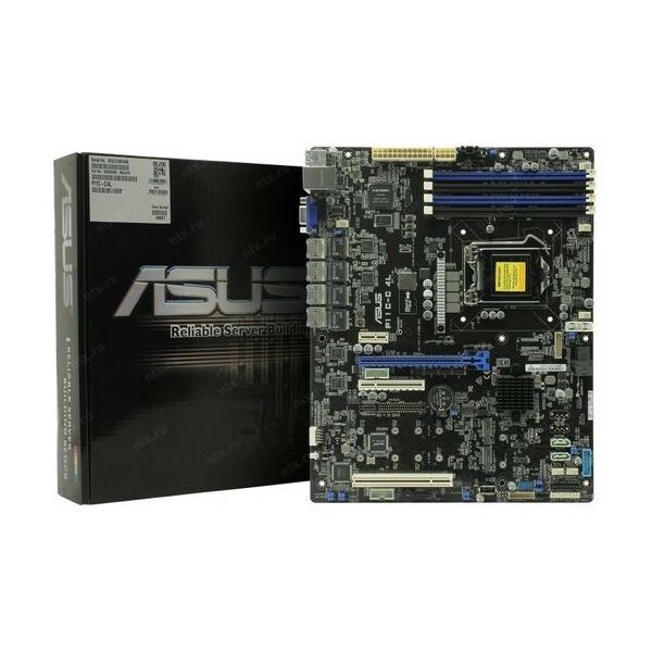 Материнские платы: Материнская плата Asus P11C-C/4L LGA1151 <C242> PCI-E+SVGA+4xGbLAN SATA  RAID ATX 4DDR4 RTL фотографии