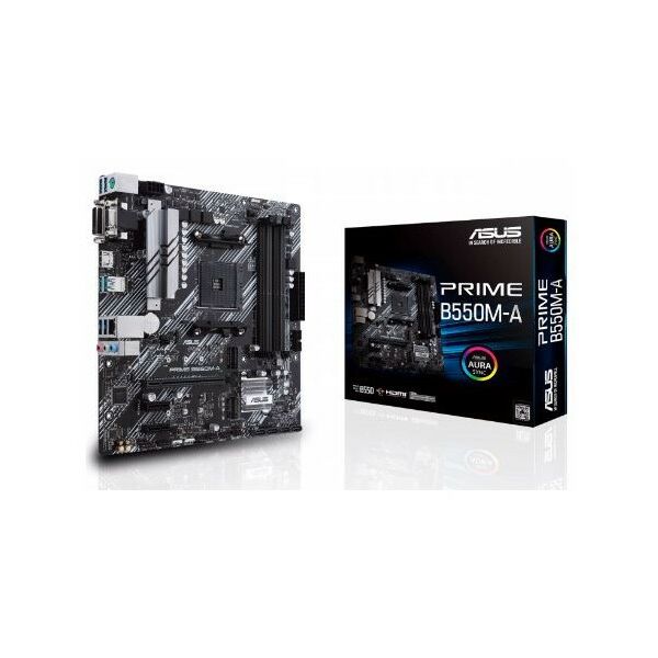 Купить Материнская плата Asus PRIME B550M-A AM4  PCI-E Dsub+DVI+HDMI GbLAN SATA MicroATX 4DDR4 RTL в интернет-магазине Irkshop.ru