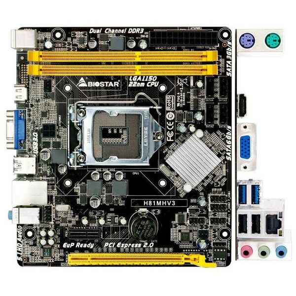 Материнские платы: Материнская плата BioStar H81MHV3 LGA1150 <H81> PCI-E Dsub+HDMI GbLAN SATA MicroATX 2DDR3 RTL фотографии