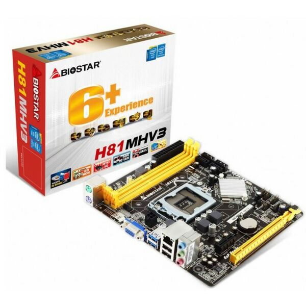 Материнские платы: Материнская плата BioStar H81MHV3 LGA1150 <H81> PCI-E Dsub+HDMI GbLAN SATA MicroATX 2DDR3 RTL фотографии