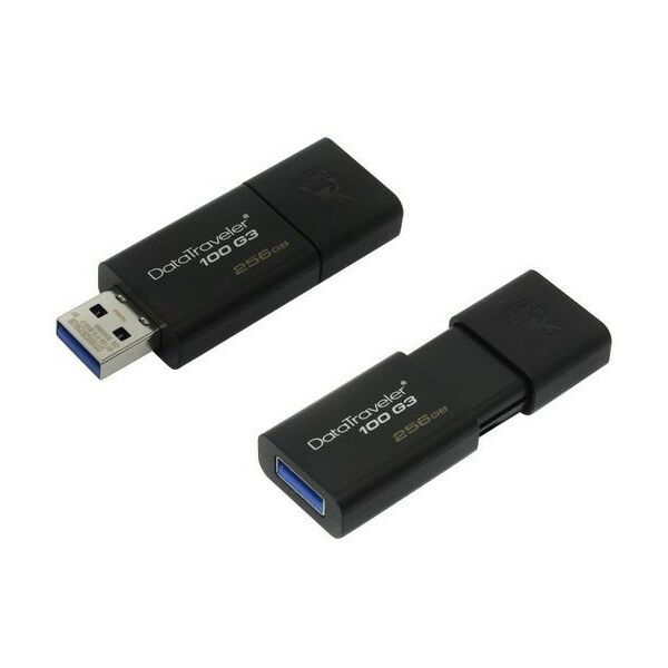 USB флешки: USB Flash память Kingston DataTraveler 100 G3 256Gb USB3.0 RTL [DT100G3/256GB] фотографии